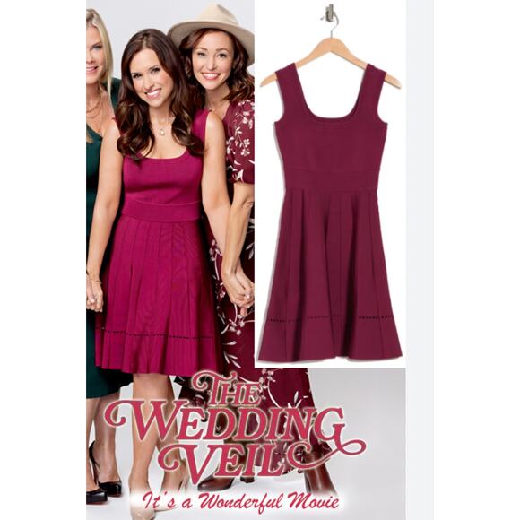 NEW NWT Herve Leger Fit and Flare Maroon Mini Dress Size Large - Picture 15 of 15